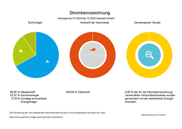 Grafik primäre Stromkennzeichnung Gutmann GmbH